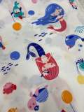 NEW,"Cute Mermaids", 100% Ribbed Cotton Fabric, Boutique Fabric,Custom Made Kids Fabric for Masks, Accessories,Bedding & More, 1Yard