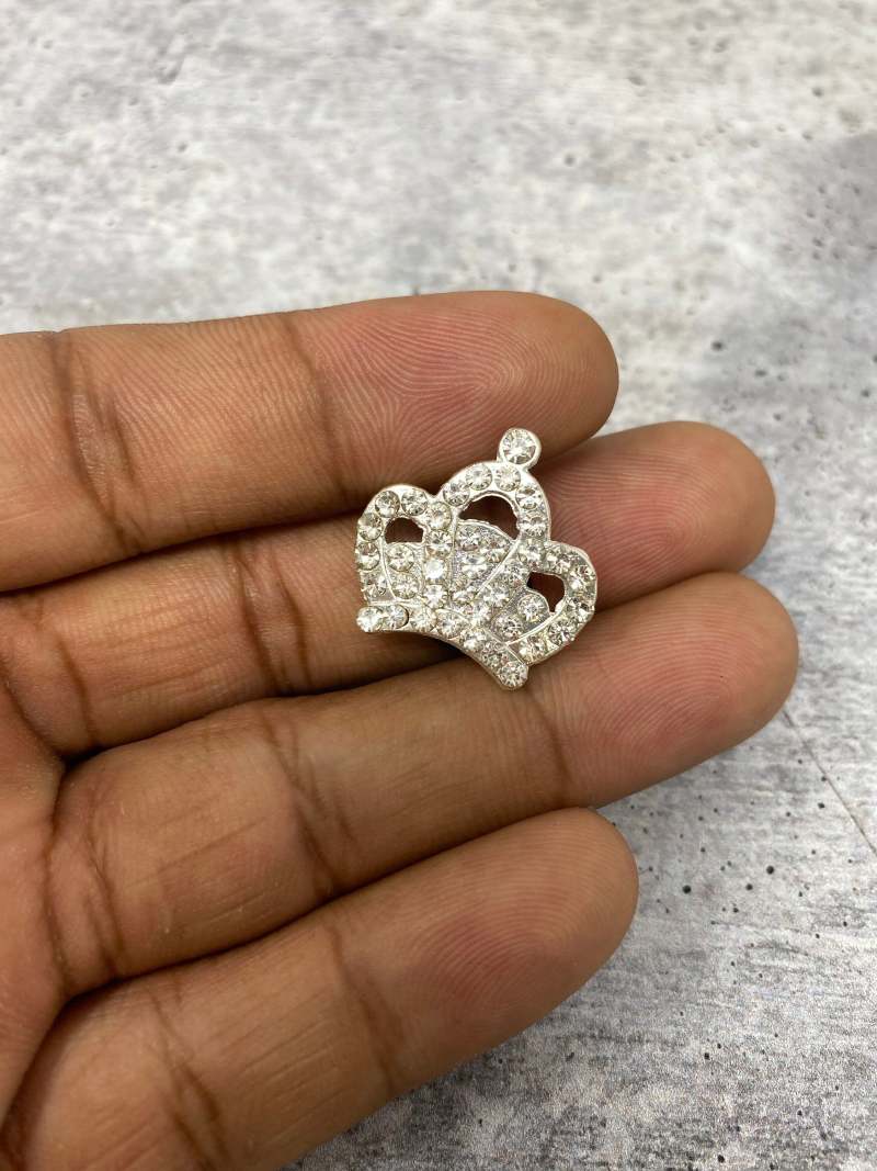 Exclusive "Royal Rhinestone Crown" Girly Charm for Crocs; Symbolic Statement Charms for Clogs; Cute Charm for Shoes and Silicone Bracelets