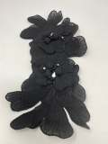 NEW, Exclusive, "ONYX Flower" Size 12'', (sew-on) Fashion Applique, Patch for Denim Jacket, Camo, Sweaters