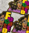 Vibrant & New, "Focused", Chenille plus Embroidery, 10" Patch, Iron-on Exclusive Applique, Large Back Patch, Colorful Patch, Jacket Patch