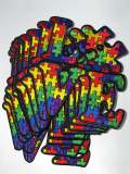 New, Autism Awareness "Love" Puzzle Piece Patch, Size 4" Embroidered Patch, 1-pc, Iron or Sew-on, Patch for Jacket or Vest