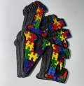 New, Autism Awareness "Love" Puzzle Piece Patch, Size 4" Embroidered Patch, 1-pc, Iron or Sew-on, Patch for Jacket or Vest