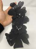NEW, Exclusive, "ONYX Flower" Size 12'', (sew-on) Fashion Applique, Patch for Denim Jacket, Camo, Sweaters