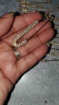 10-pc set, GOLD Rhinestone Safety Pin Brooches for Clothing & Accessories, Bling Safety Pins for Crafting, DIY Tools, Size 3" , Alloy Pins