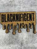New, Crushed GOLD, "Blacknificent" Large Rhinestone Patch, Super Blingy Patch with Adhesive, Size 10", Czech Rhinestones, DIY Crafts