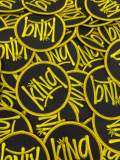 Black & Yellow, 3" Circular "King" Iron-on Embroidered Patch; Patches for Men, Small Jacket Patch, Morale Patch, Cool Patches for Hats