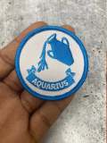NEW, Fun, Vintage "Aquarius" Astrology Iron-on Patch, Embroidered Zodiac Signs, 1 Pc., 3 inch Patch