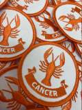 NEW, Fun, Vintage "Cancer" Astrology Iron-On Patch, Embroidered Zodiac Signs, 1 Pc., 3 Inch