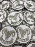 NEW, Fun, Vintage "Aries" Astrology Iron-On Patch, Embroidered Zodiac Signs 1 Pc., 3 Inch