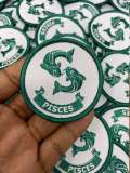 NEW, Fun, Vintage "Pisces" Astrology Iron-on Patch, 1 Pc., 3 Inch, Embroidered Zodiac Signs