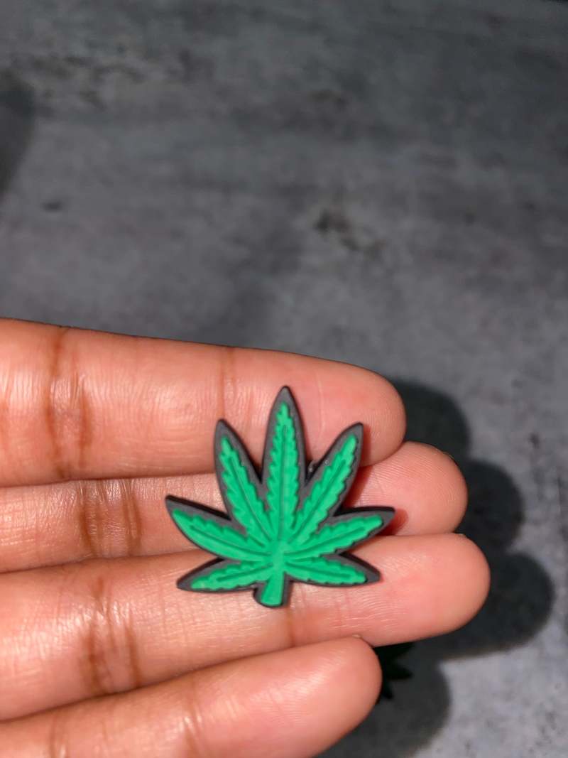 New, "4/20 Weed Leaf"  Charm for Crocs; 1Pc., Symbolic Statement Charms for Clogs;  Cute Charm for Shoes and Silicone Bracelets