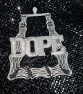 New, SILVER Bamboo Earring 1-pc |"Dope" Patch, Door Knocker Earrings | Iron-on Embroidered Applique, Cool Patches for Clothing, 4-inches