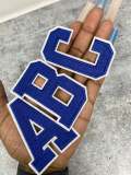 New, "BLUE/White" 3" Embroidered Letter w/Felt, Varsity Letter Patch, 1-pc, Iron-on Backing, Choose Your Letter, A-Z Letters, DIY Letters,