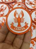 NEW, Fun, Vintage "Cancer" Astrology Iron-On Patch, Embroidered Zodiac Signs, 1 Pc., 3 Inch