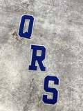New, "BLUE/White" 3" Embroidered Letter w/Felt, Varsity Letter Patch, 1-pc, Iron-on Backing, Choose Your Letter, A-Z Letters, DIY Letters,
