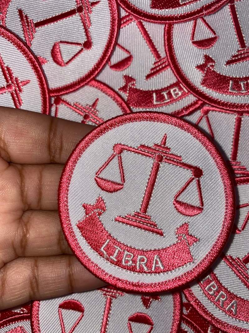 NEW, Fun, Vintage "Libra" Astrology Iron-On Patch, 1 Pc., 3 inch, Embroidered Zodiac Signs