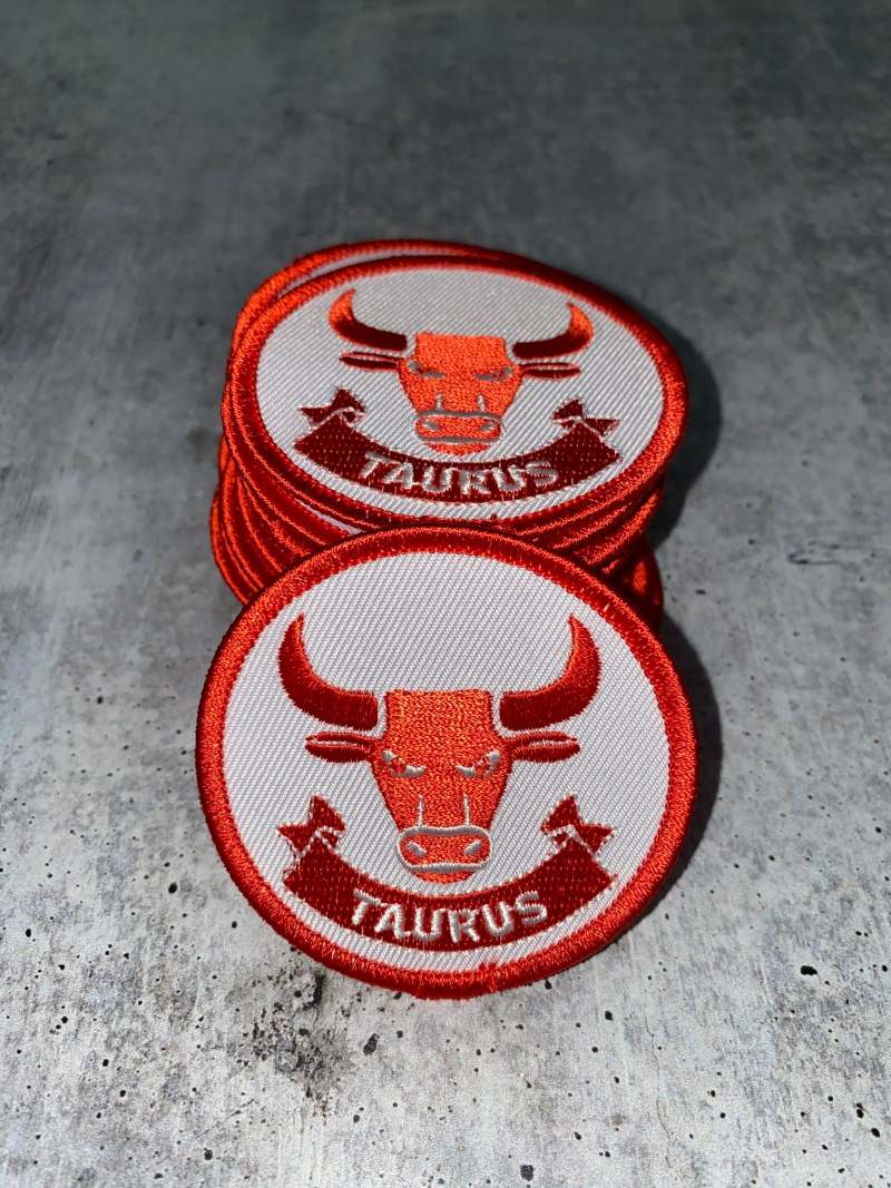 NEW, Fun, Vintage "Taurus" Astrology Iron-On Patch, 1 Pc., 3 inch, Embroidered Zodiac Signs