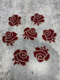NEW Arrival, 2Pc. Set,Blinged Out "RED Roses" Rhinestone Patch with Adhesive, Rhinestone Applique, Size 2.5" Czech Rhinestones, DIY Applique