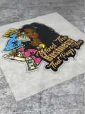 T-shirt Transfer Sheet, "Mind the business that pays you!" outlined in blinging crystals for HEAT PRESSING on garments, Htv Appliques,