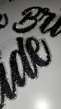 New, "BRIDE" Rhinestone Patch, Bling Bling Patch with Adhesive, Size 7.8" Czech Rhinestones, DIY Applique, Bridal Party, Bride Gift, Wedding