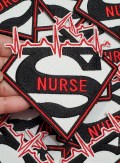 New Arrival, "Super Nurse Badge" Red/White/Black Embroidered Patch, Size 4", Iron-on Applique, DIY Patch for Clothing & Shoes
