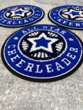 Chenille, "All-Star Cheerleader" Blue/White/Black Varsity Patch, Iron-on Applique for Jackets, Camo, Bags, Accessories, and DIY, Cheer Gift