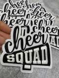 New Arrival,"Cheer Squad" Black/White, Cheerleading Patch, Iron-on Applique for Jackets, Camo, & Bags, Size 4", Cheerleader Patch