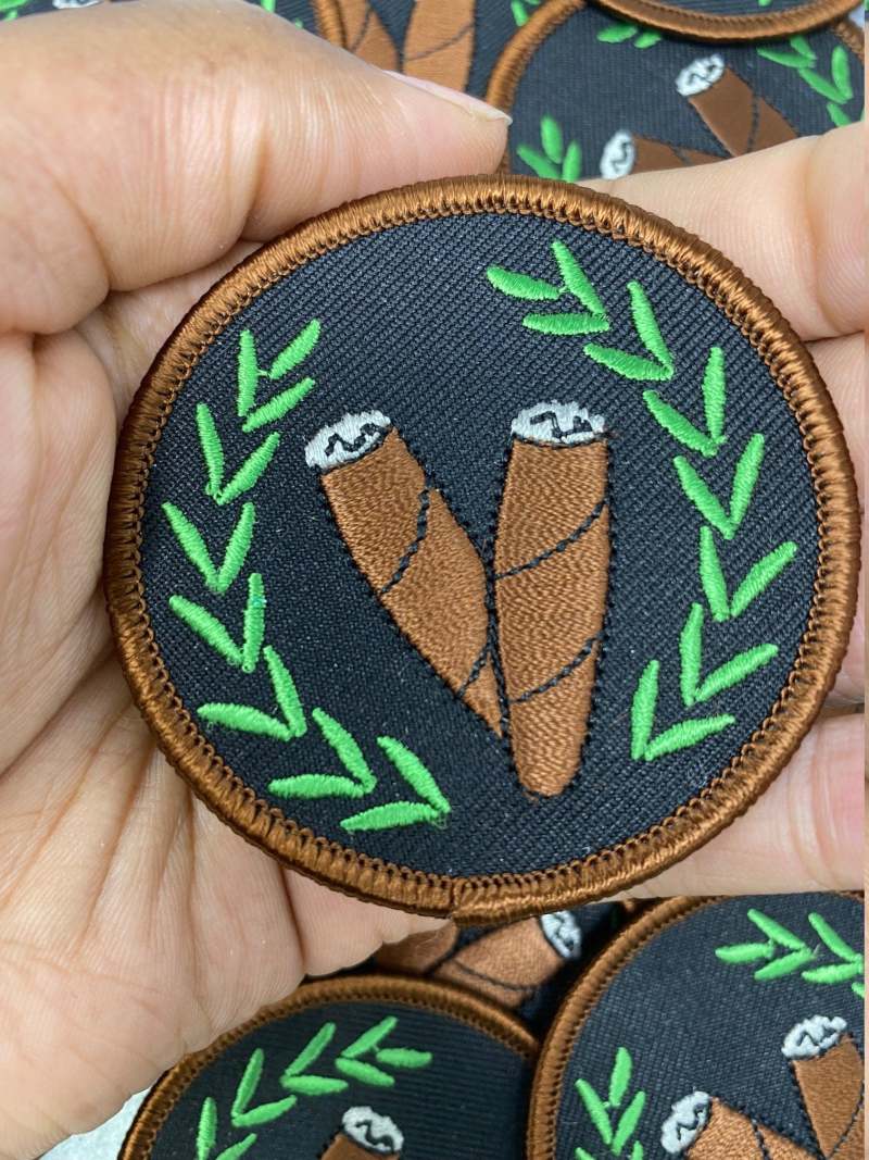 Cigar Lovers,"Cigar Badge" 1-pc, Smokers Gift, Cool Embroidered Patch, Circular, Size 3',  Iron-on, Patches for Men