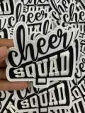 New Arrival,"Cheer Squad" Black/White, Cheerleading Patch, Iron-on Applique for Jackets, Camo, & Bags, Size 4", Cheerleader Patch