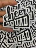 New Arrival,"Cheer Squad" Black/White, Cheerleading Patch, Iron-on Applique for Jackets, Camo, & Bags, Size 4", Cheerleader Patch