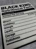 Popular Patch | CHENILLE "Black King Nutritional Facts" Patch, Iron or Sew-on Patch; Africa Patch, Patches for Men, Size 8.5", Varsity Patch