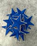 2pc/Mini BLUE Star Applique Set, Star Patch, 1" inch Small Stars, Cool Applique For Clothing, Iron-on Embroidered Patch, Patches for Clothes