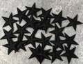2pc/Mini BLACK Star Applique Set, Star Patch, 1" inch Small Stars, Cool Applique, Iron-on Embroidered Patch, Patches for Clothes