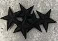 2pc/Mini BLACK Star Applique Set, Star Patch, 1" inch Small Stars, Cool Applique, Iron-on Embroidered Patch, Patches for Clothes