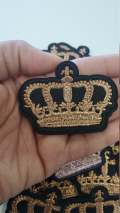 NEW, Small Copper & Black Royal Crown Patch , Cool Applique for Men, Iron-On Embroidery Patch, Cool Patch for Camo,Fashion Badge for Clothes