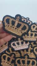 NEW, Small Copper & Black Royal Crown Patch , Cool Applique for Men, Iron-On Embroidery Patch, Cool Patch for Camo,Fashion Badge for Clothes