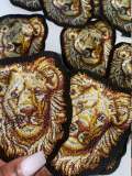 NEW, 3-inch Gold Regal Crest LION, King of the Jungle Appliques, Iron On Embroidery Patches, Cool Patches for Men