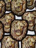 NEW, 3-inch Gold Regal Crest LION, King of the Jungle Appliques, Iron On Embroidery Patches, Cool Patches for Men