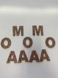 Hotfix Rhinestone Letters, ROSE GOLD(1 pc), NEW, Choose Your Letter, Rhinestone Patch with Adhesive, Mesh Bling Letters, Size 2.28"