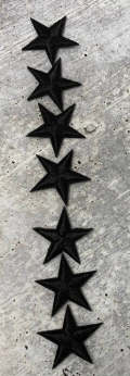 2pc/Mini BLACK Star Applique Set, Star Patch, 1" inch Small Stars, Cool Applique, Iron-on Embroidered Patch, Patches for Clothes