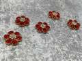 Exclusive FLATBACK, Red "Blinging Flower" Charm for Crocs; Symbolic Statement Charms for Clogs; Cute for Shoes & Cellphone Cases, 1-pc