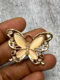 Exclusive, Gold "Butterfly" w/Rhinestones and Gems, 1-pc Flatback Charm for Crocs, Phone Cases, Sunglasses, Decor, and More! Size 2"