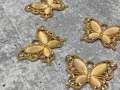 Exclusive, Gold "Butterfly" w/Rhinestones and Gems, 1-pc Flatback Charm for Crocs, Phone Cases, Sunglasses, Decor, and More! Size 2"