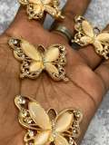 Exclusive, Gold "Butterfly" w/Rhinestones and Gems, 1-pc Flatback Charm for Crocs, Phone Cases, Sunglasses, Decor, and More! Size 2"