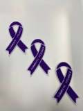 New 1-pc, Domestic Violence "Purple Chenille" Awareness Ribbon Patch, 5.5" Iron or Sew-on, Support Ribbon, Support Applique/Badge
