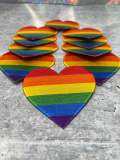 Pride Collection: 1-pc, Rainbow Heart, Sz 3.5" Embroidered Iron-on Patch/LGBTQ Patch for Jackets, Hats, Crocs, Bags, & Apparel, Pride Gifts
