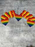 Pride Collection: 1-pc, Rainbow Heart, Sz 3.5" Embroidered Iron-on Patch/LGBTQ Patch for Jackets, Hats, Crocs, Bags, & Apparel, Pride Gifts