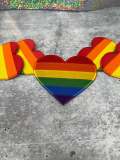Pride Collection: 1-pc, Rainbow Heart, Sz 3.5" Embroidered Iron-on Patch/LGBTQ Patch for Jackets, Hats, Crocs, Bags, & Apparel, Pride Gifts