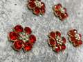 Exclusive FLATBACK, Red "Blinging Flower" Charm for Crocs; Symbolic Statement Charms for Clogs; Cute for Shoes & Cellphone Cases, 1-pc