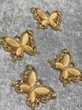 Exclusive, Gold "Butterfly" w/Rhinestones and Gems, 1-pc Flatback Charm for Crocs, Phone Cases, Sunglasses, Decor, and More! Size 2"